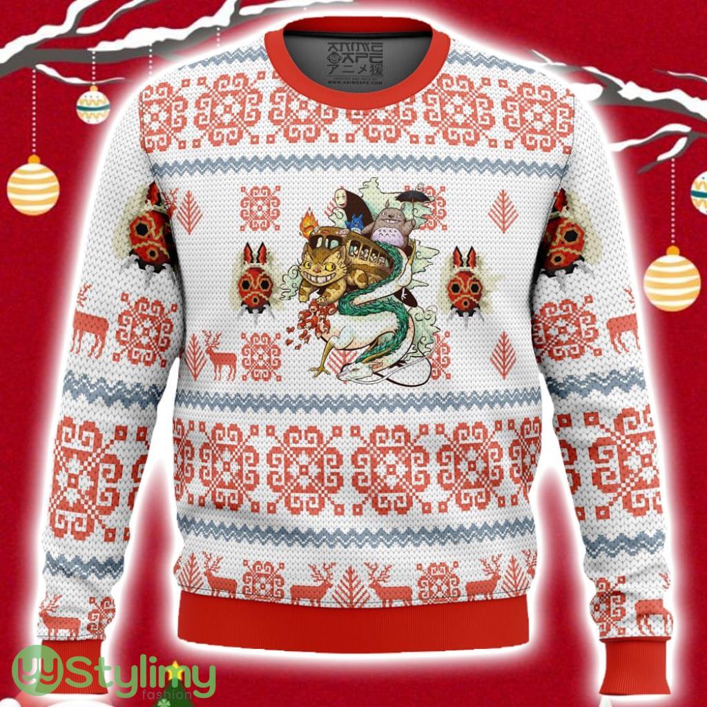 Studio Ghibli Light Ugly Christmas Sweater 3D 2 Studio Ghibli Light Ugly Christmas Sweater 3D Product Photo 1