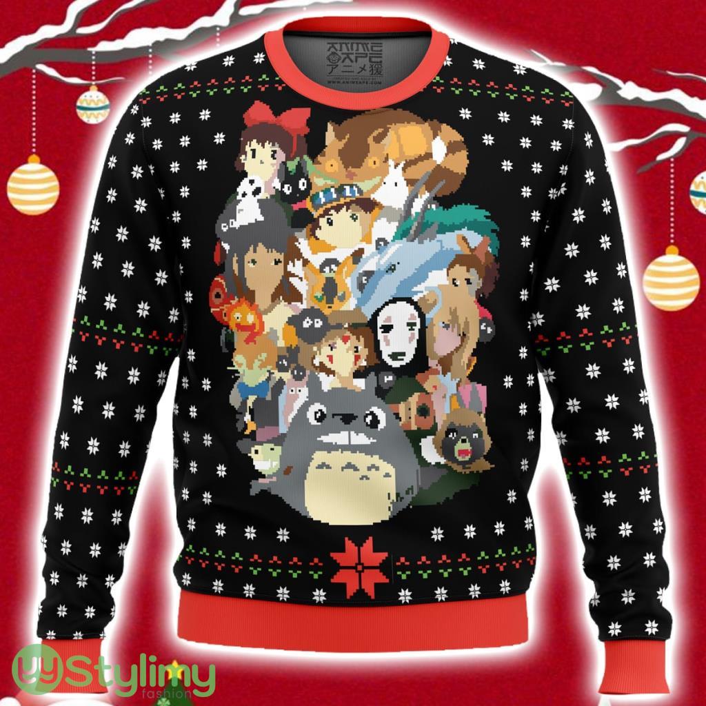Studio Ghibli Xmas Main Miyazaki Ugly Christmas Sweater 3D 2 Studio Ghibli Xmas Main Miyazaki Ugly Christmas Sweater 3D Product Photo 1