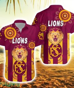 Subiaco Football Club Striped Hawaiian Shirt Lions Indigenous Version Maroon Product Photo 1