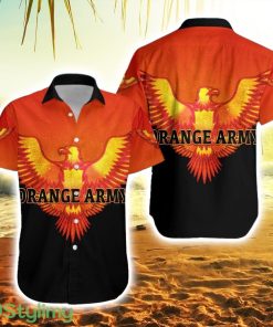 Sunrisers Hyderabad Orange Army Striped Hawaiian Shirt Cricket Orange Vibes Black Product Photo 1