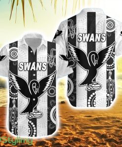 Swan Districts Football Club Striped Hawaiian Shirt Swans Indigenous Version Product Photo 1