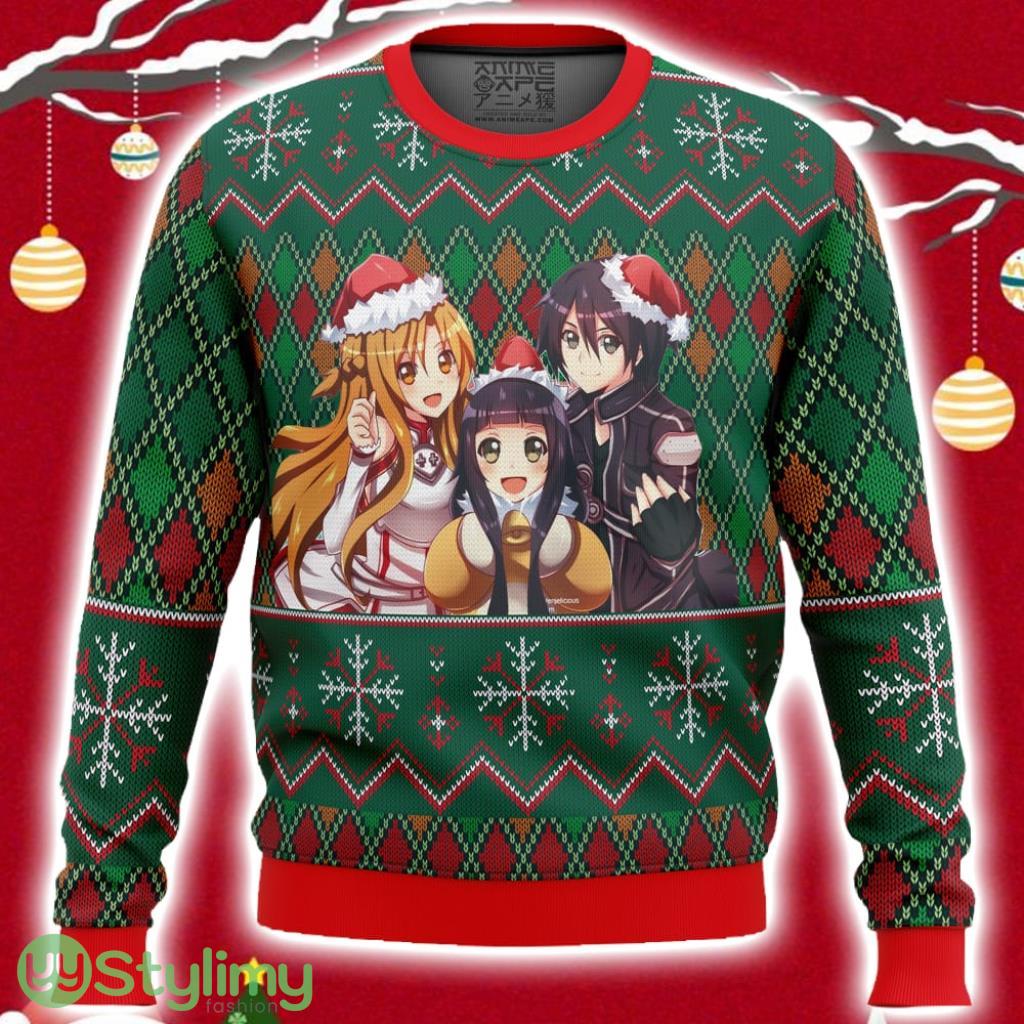 Sword Art Online Ugly Christmas Sweater 3D 2 Sword Art Online Ugly Christmas Sweater 3D Product Photo 1