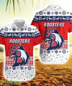 Sydney Roosters Striped Hawaiian Shirt Christmas Simple Style White Product Photo 1
