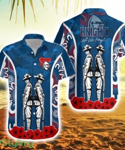 The Knights Rugby Striped Hawaiian Shirt Anzac Day Camo Style Product Photo 1