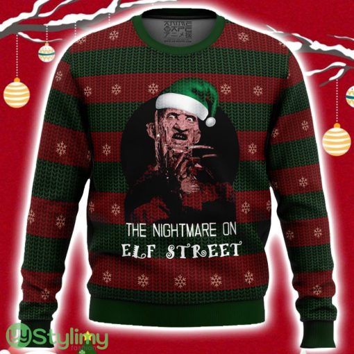 The Nightmare On Elf Street Freddy Krueger Ugly Christmas Sweater 3D