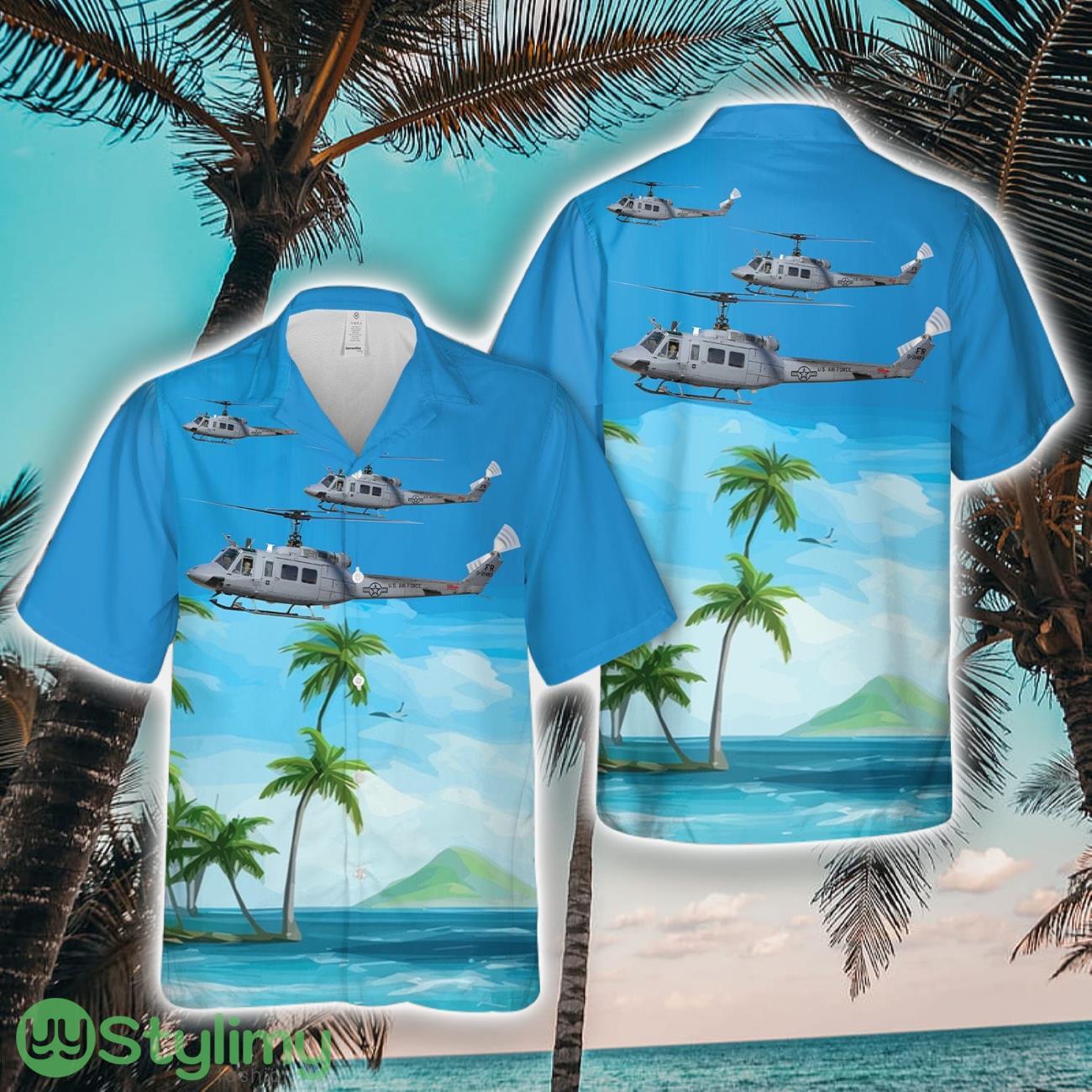 US Air Force Bell TH-1H Huey II (205) Tropical 3D Hawaiian Shirt Summer Gift 2 US Air Force Bell TH-1H Huey II (205) Tropical 3D Hawaiian Shirt Summer Gift Product Photo 1