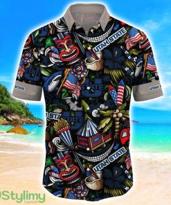 Utah State Aggies NCAA3 Flower Hawaii Shirt Aloha Funny Pattern Summer Shirts Product Photo 2