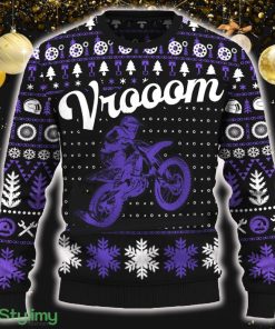Vrooom 250 SX-F Motorcross Knitted Christmas Sweater New AOP Gift Holidays - Vrooom 250 SX-F Ugly Christmas Sweater_ 1