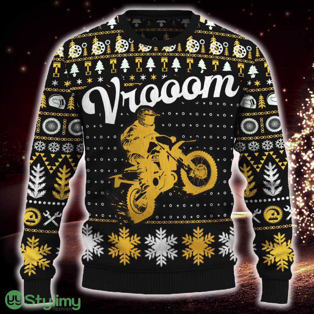 Vrooom CRF250L Motorcross Snowflakes Knitted Xmas Sweater AOP Gift For Men And Women 4 Vrooom CRF250L Motorcross Snowflakes Knitted Xmas Sweater AOP Gift For Men And Women - Vrooom CRF250L Ugly Christmas Sweater_ 1