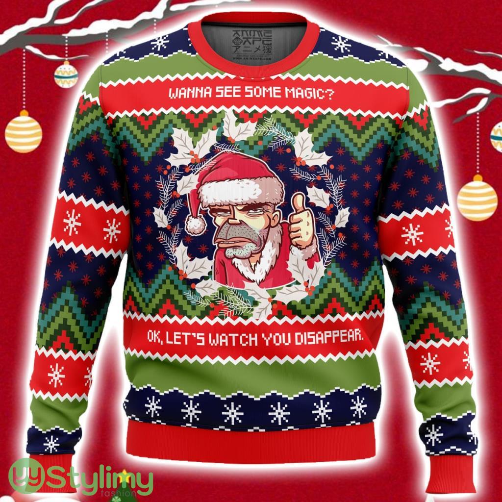 Wanna See Some Magic Bad Santa Ugly Christmas Sweater 3D 2 Wanna See Some Magic Bad Santa Ugly Christmas Sweater 3D Product Photo 1