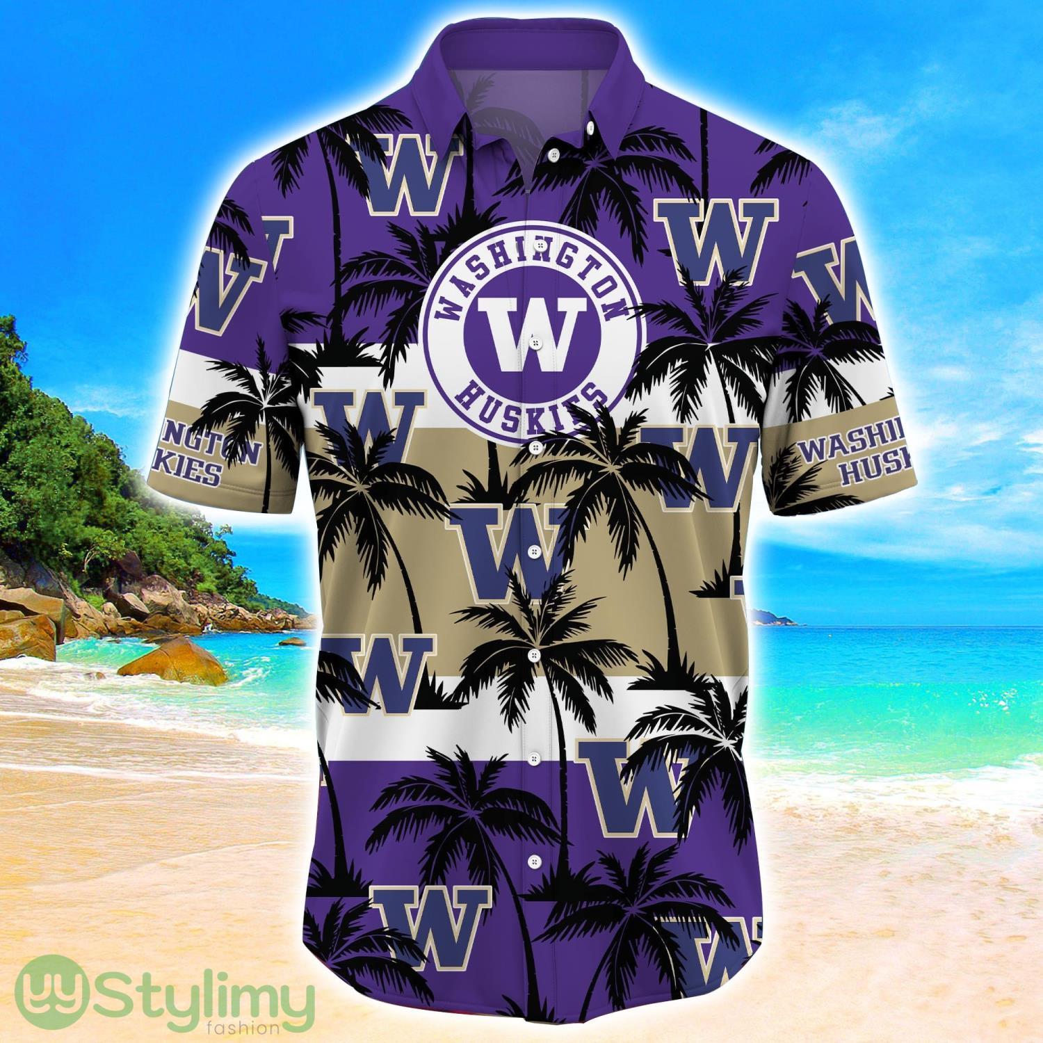 Washington Huskies Tropical Palm Tree Trending Summer Aloha Hawaiian Shirt 2 Washington Huskies Tropical Palm Tree Trending Summer Aloha Hawaiian Shirt Product Photo 2