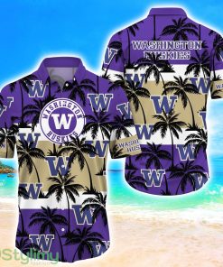 Washington Huskies Tropical Palm Tree Trending Summer Aloha Hawaiian Shirt Product Photo 1