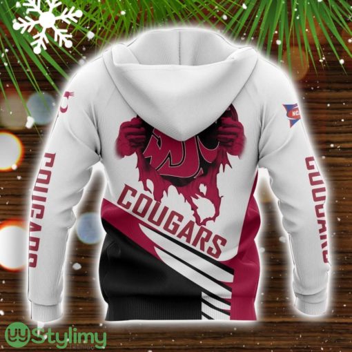 Washington State Cougars White 3D Hoodie All over Printed Winter Gift For Men And Women