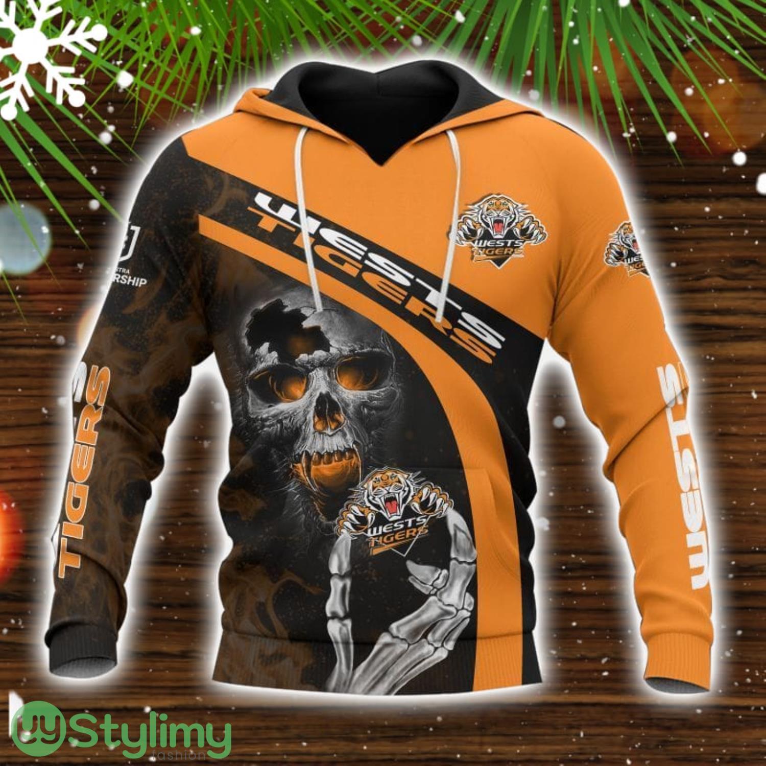 Wests Tigers Skull 3D Hoodie All over Printed Winter Gift For Men And Women 6 Wests Tigers Skull 3D Hoodie All over Printed Winter Gift For Men And Women Product Photo 1