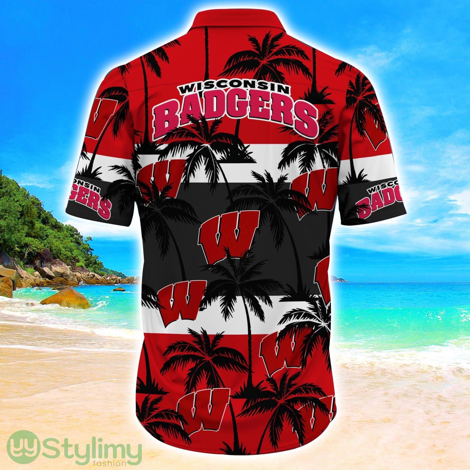 Wisconsin Badgers Tropical Palm Tree Trending Summer Aloha Hawaiian Shirt 3 Wisconsin Badgers Tropical Palm Tree Trending Summer Aloha Hawaiian Shirt Product Photo 3