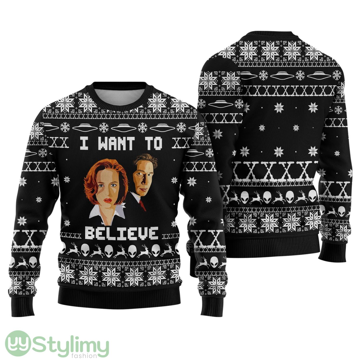 X-Files Ugly Christmas Sweatshirt I Want To Believe Ugly Christmas Sweater Fox Mulder And Dana Scully Christmas Sweater 2 X-Files Ugly Christmas Sweatshirt I Want To Believe Ugly Christmas Sweater Fox Mulder And Dana Scully Christmas Sweater Product Photo 1