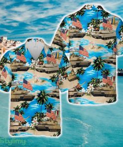 Abrams Battle Tank Flag Hawaiian Shirt - Abrams Battle Tank Flag Hawaiian Shirt