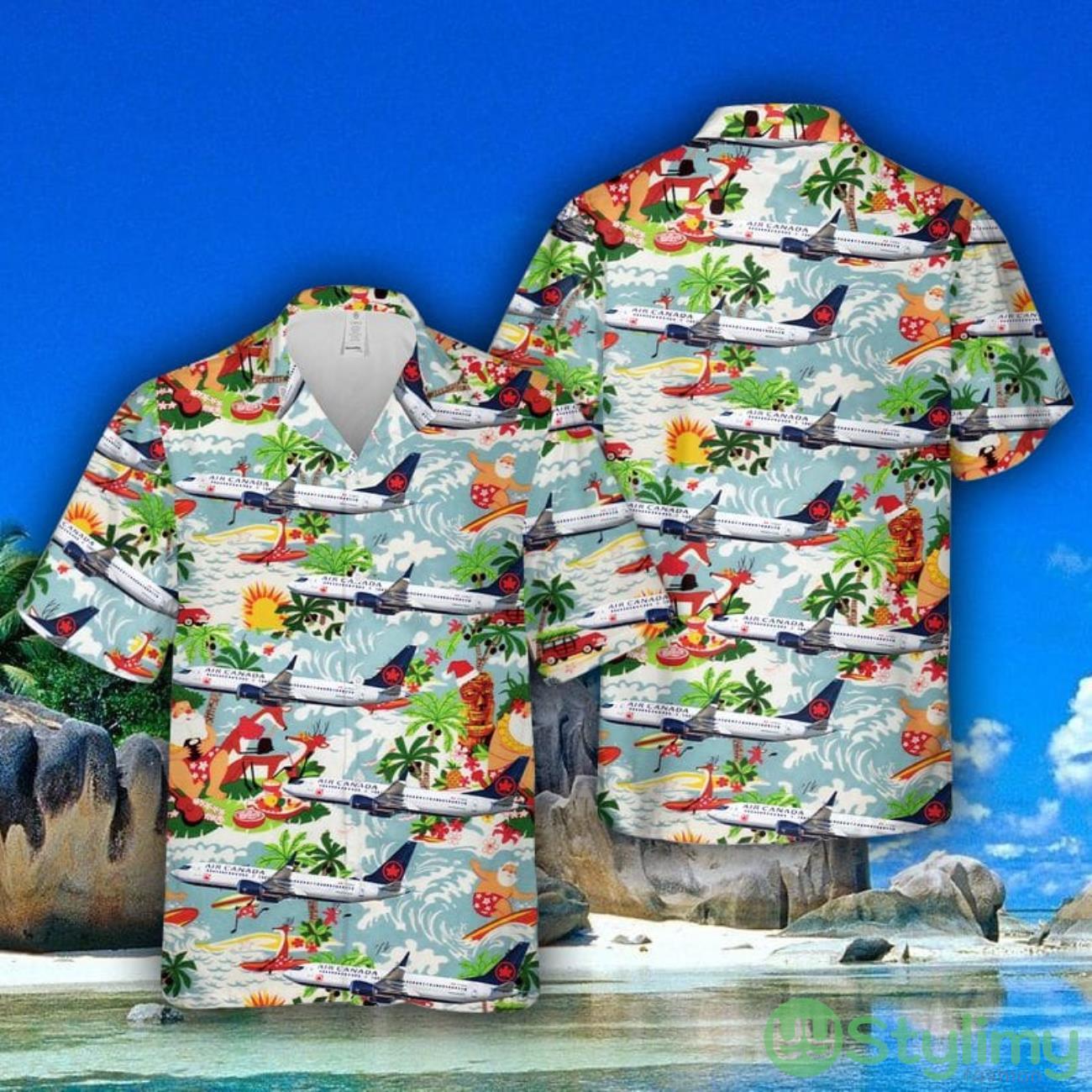 Air Canada Boeing 737-Max 8 Christmas Santa Claus Hawaiian Shirt New Trending Summer Gift 2 Air Canada Boeing 737-Max 8 Christmas Santa Claus Hawaiian Shirt New Trending Summer Gift Product Photo 1