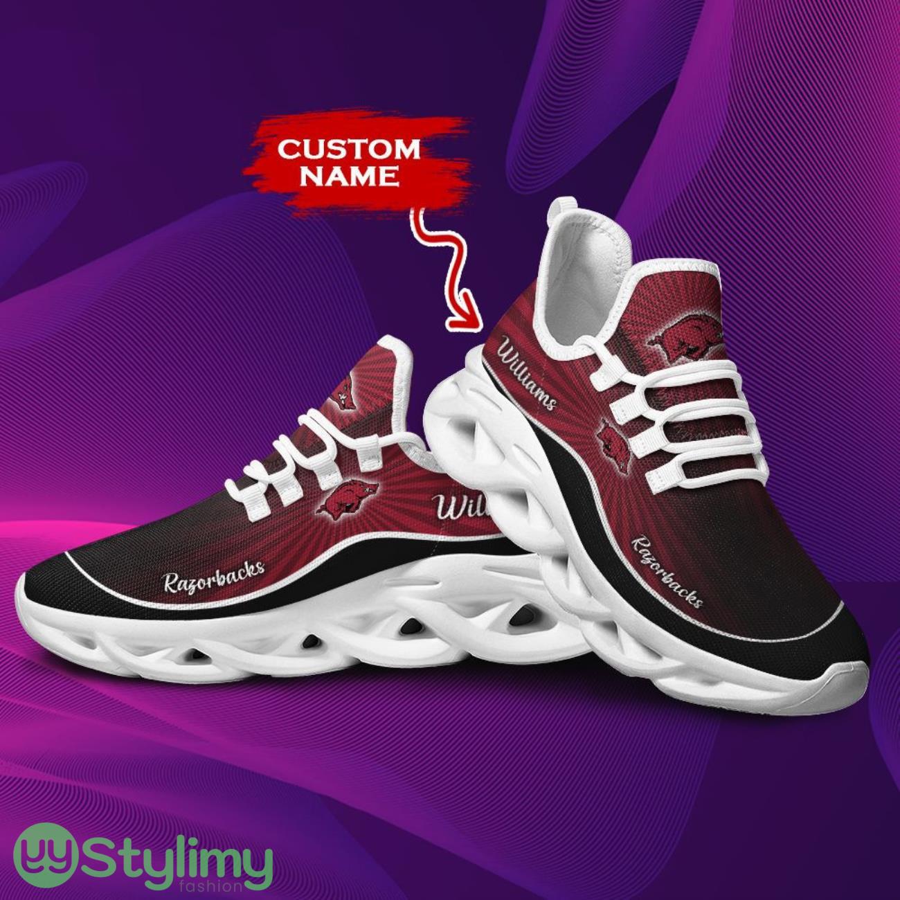 Arkansas Razorbacks Custom Name Personalized Max Soul Sneakers Running Sports Shoes For Men Women 4 Arkansas Razorbacks Custom Name Personalized Max Soul Sneakers Running Sports Shoes For Men Women Product Photo 4