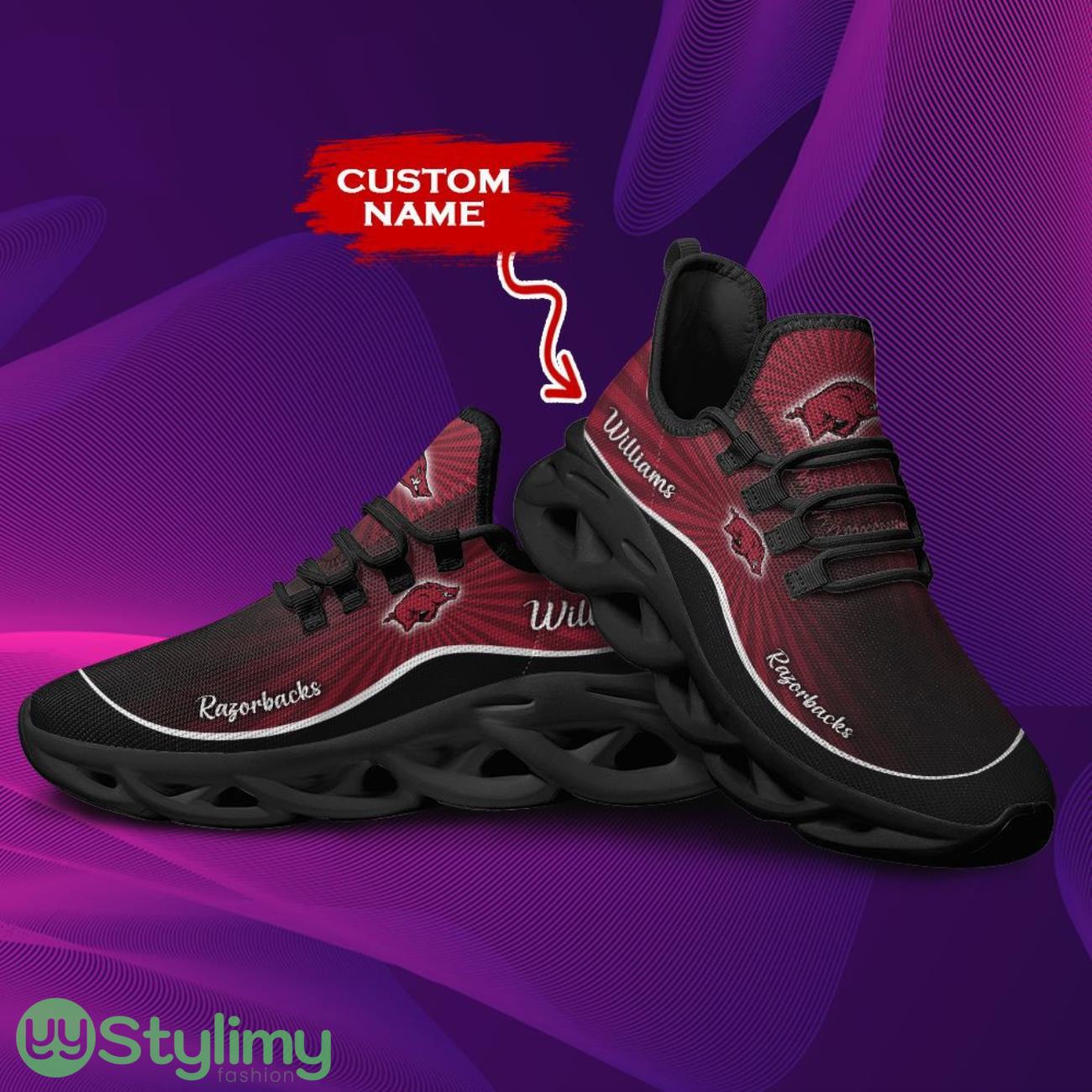 Arkansas Razorbacks Custom Name Personalized Max Soul Sneakers Running Sports Shoes For Men Women 5 Arkansas Razorbacks Custom Name Personalized Max Soul Sneakers Running Sports Shoes For Men Women Product Photo 5