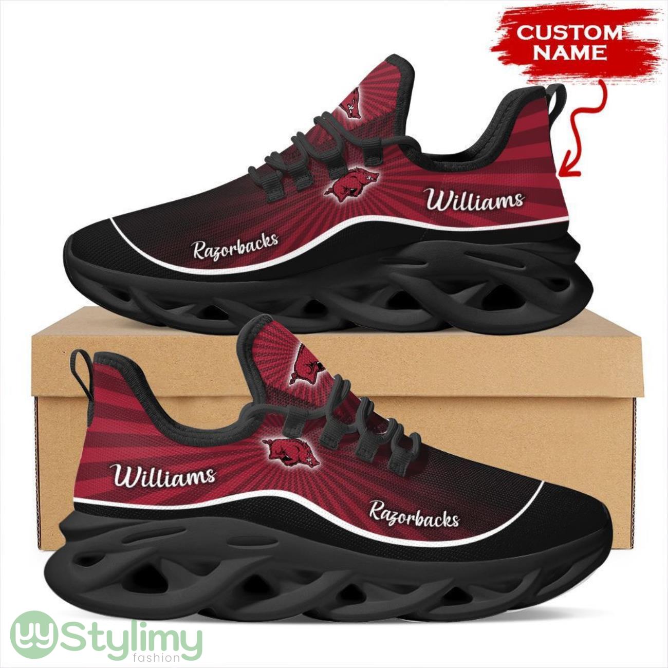 Arkansas Razorbacks Custom Name Personalized Max Soul Sneakers Running Sports Shoes For Men Women 7 Arkansas Razorbacks Custom Name Personalized Max Soul Sneakers Running Sports Shoes For Men Women Product Photo 1