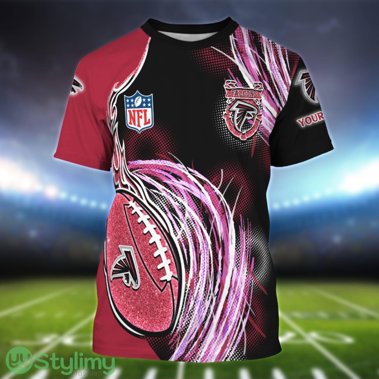 Atlanta Falcons Personalized Name Sport 3D T-Shirt 2 Atlanta Falcons Personalized Name Sport 3D T-Shirt Product Photo 1