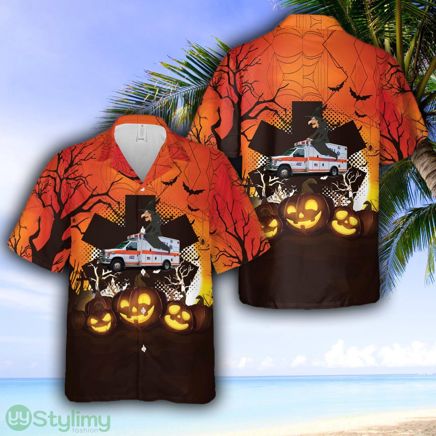 BELL AMBULANCE, MILWAUKEE, WISCONSIN Halloween Hawaiian Shirt 2 BELL AMBULANCE, MILWAUKEE, WISCONSIN Halloween Hawaiian Shirt - BELL AMBULANCE, MILWAUKEE, WISCONSIN Halloween Hawaiian Shirt
