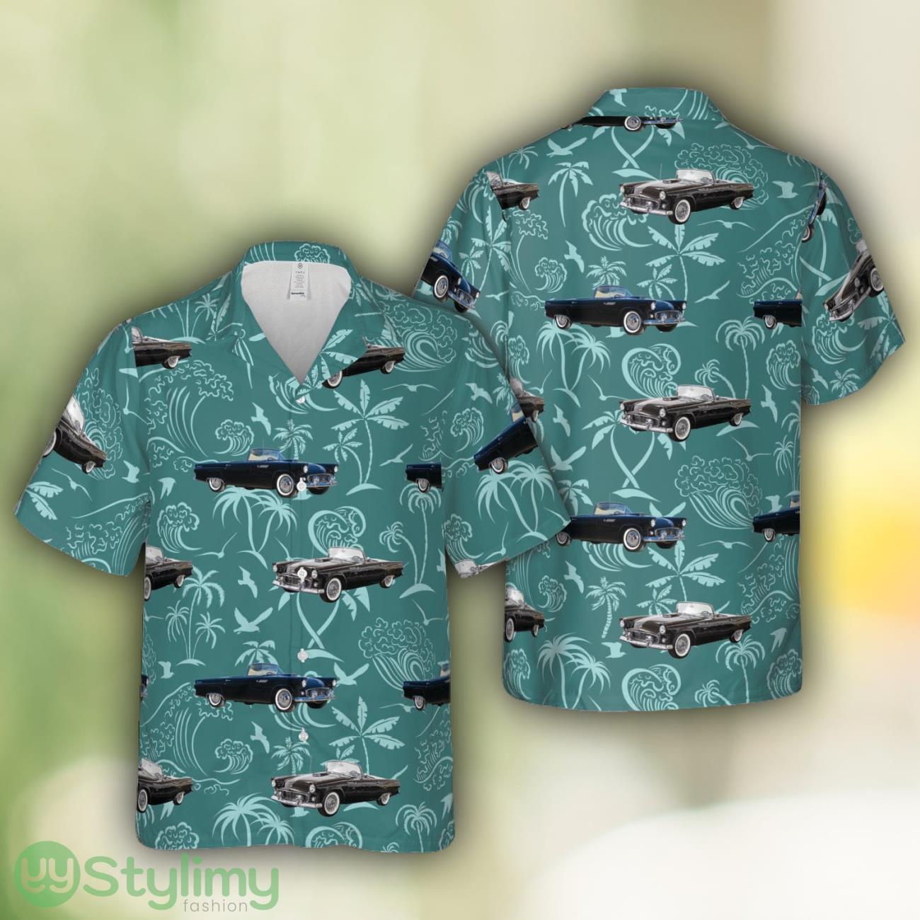 Black Ford Thunderbird 1955 Hawaiian Shirt 3D Printed Aloha Summer Shirt 2 Black Ford Thunderbird 1955 Hawaiian Shirt 3D Printed Aloha Summer Shirt Product Photo 1