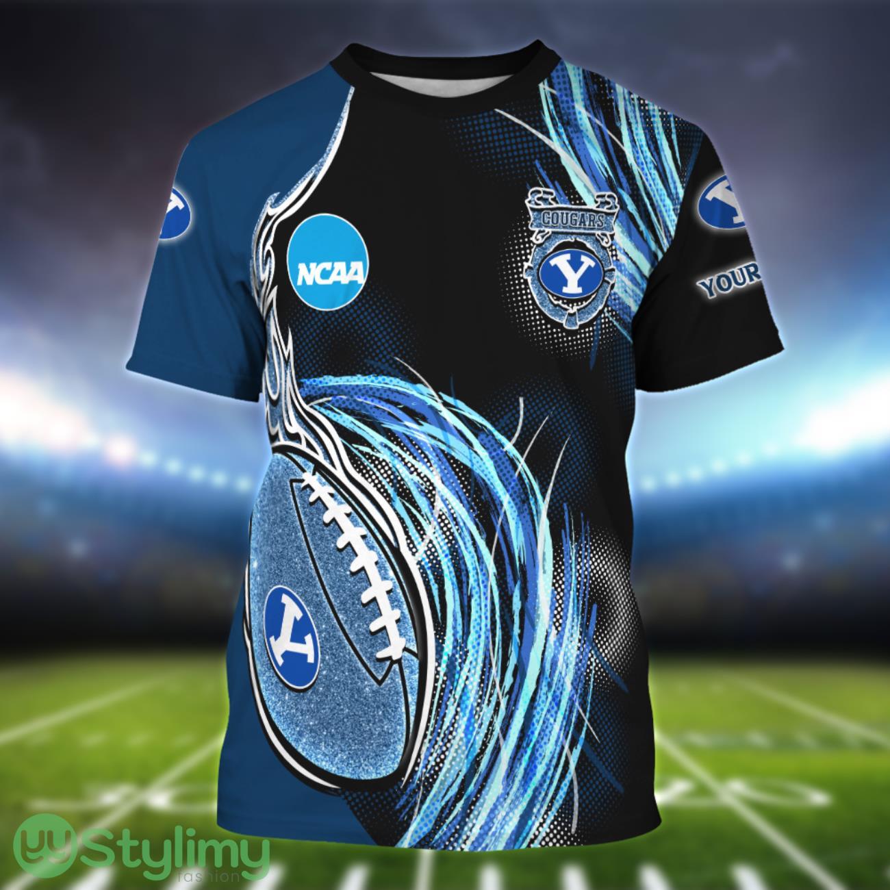 BYU Cougars Personalized Name Sport 3D T-Shirt 2 BYU Cougars Personalized Name Sport 3D T-Shirt Product Photo 1