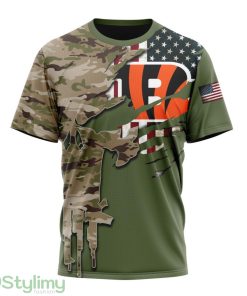 Cincinnati Bengals Flag Andl Camo Design Custom Name And Number 3D T-Shirt Product Photo 1