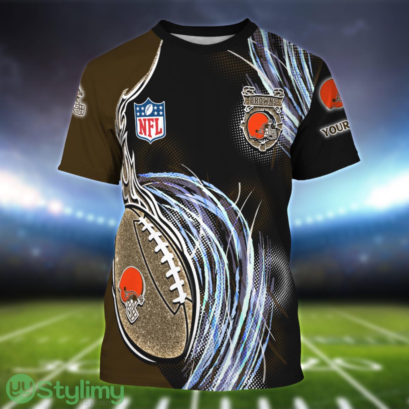 Cleveland Browns Personalized Name Sport 3D T-Shirt 2 Cleveland Browns Personalized Name Sport 3D T-Shirt Product Photo 1