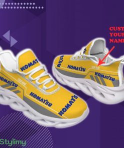 Custom Name Komatsu Car Lovers Fans Max Soul Sneakers New Gift Running Shoes Men Women Fans - Komatsu Chunky Shoes Car Personlized Photo 1