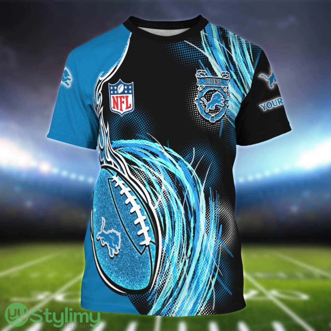 Detroit Lions Personalized Name Sport 3D T-Shirt 1 Detroit Lions Personalized Name Sport 3D T-Shirt Product Photo 1