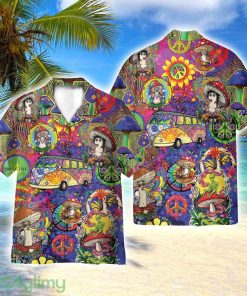 Don't Worry Be Hippie Colorful AOP Hawaiian Shirt Beach Lover Gift Men And Women Shirt Product Photo 1