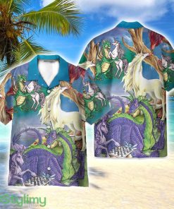 Dragon Unicorn Love Funny AOP Hawaiian Shirt Beach Lover Gift Men And Women Shirt Product Photo 1
