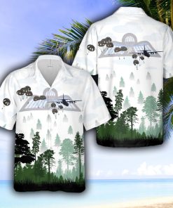 Dutch Royal Netherlands Army 11 Airmobile Brigade (11e Luchtmobiele Brigade) C-130 aircraft drops paratroopers Exercise Falcon Leap Hawaiian Shirt - 220124-145449