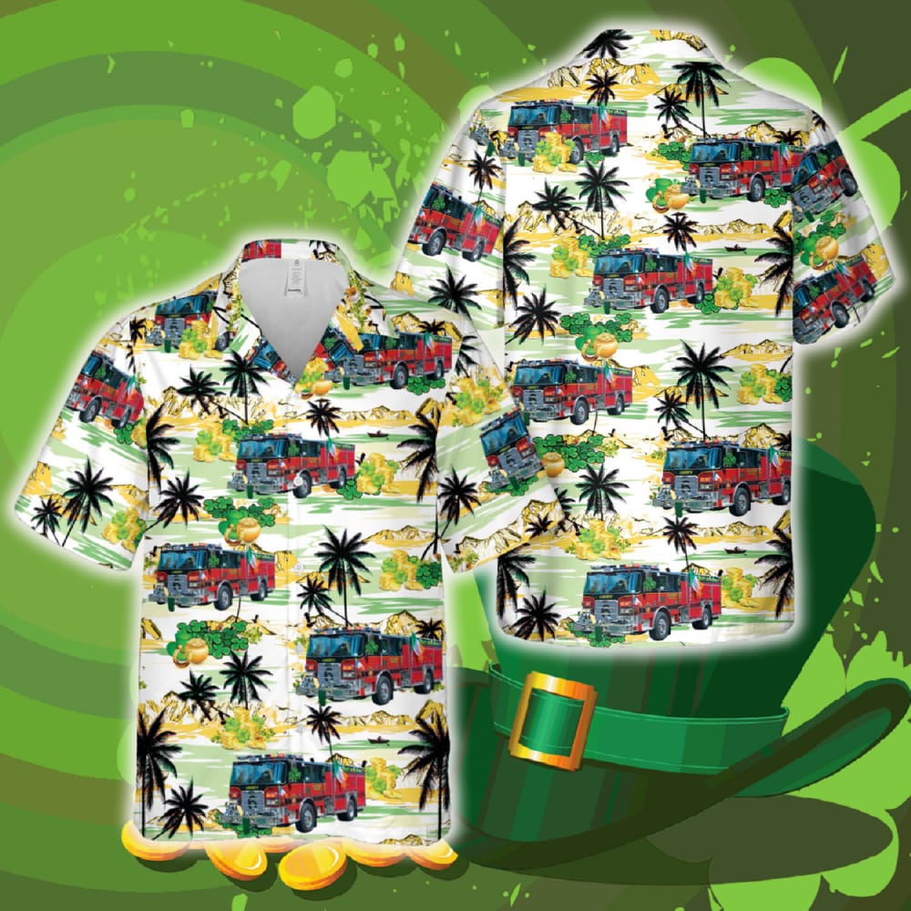 East Rockaway, New York, East Rockaway Fire Department St. Patrick's Day Hawaiian Shirt Summer Gift Ideas Beach Men Women 2 east rockaway new york east rockaway fire department st patricks day hawaiian shirt summer gift ideas beach men women