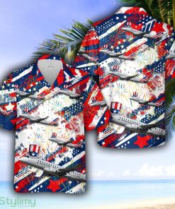 Embraer 175 (E175) Envoy Air, 4th Of July Hawaiian Shirt - Embraer 175 (E175) Envoy Air, 4th Of July Hawaiian Shirt