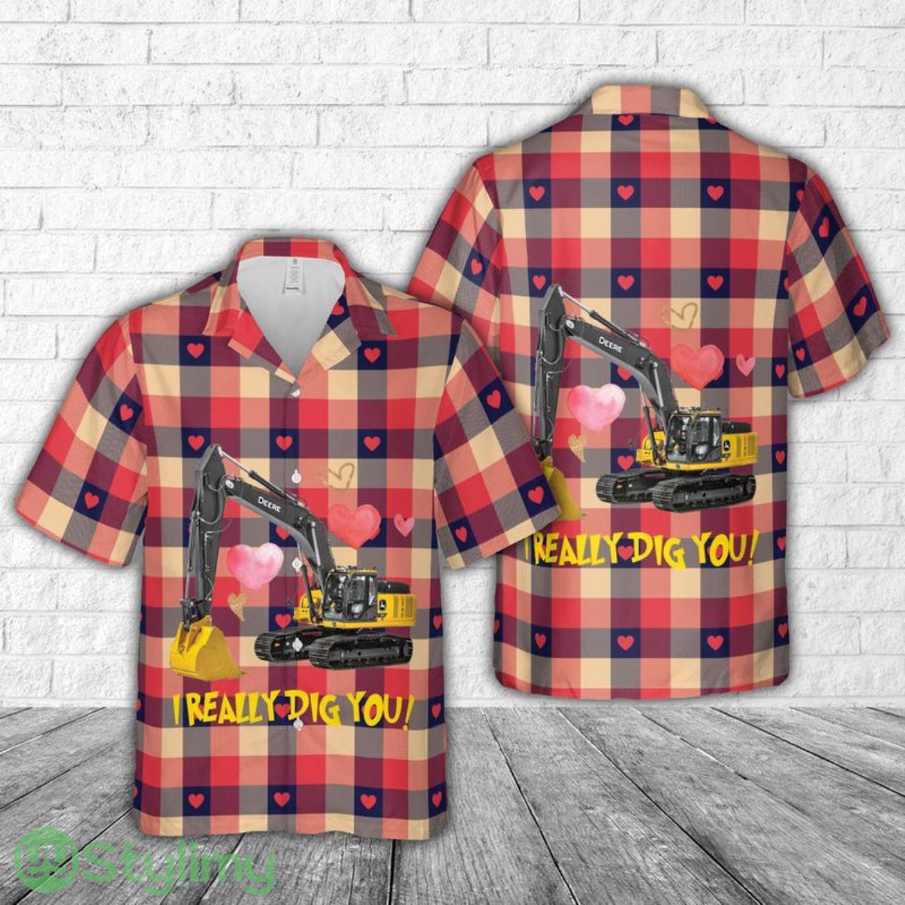 Excavator I Really Dig You Valentine 3D Hawaiian Shirt short sleeve Men And Women Shirt 2 Excavator I Really Dig You Valentine 3D Hawaiian Shirt short sleeve Men And Women Shirt Product Photo 1