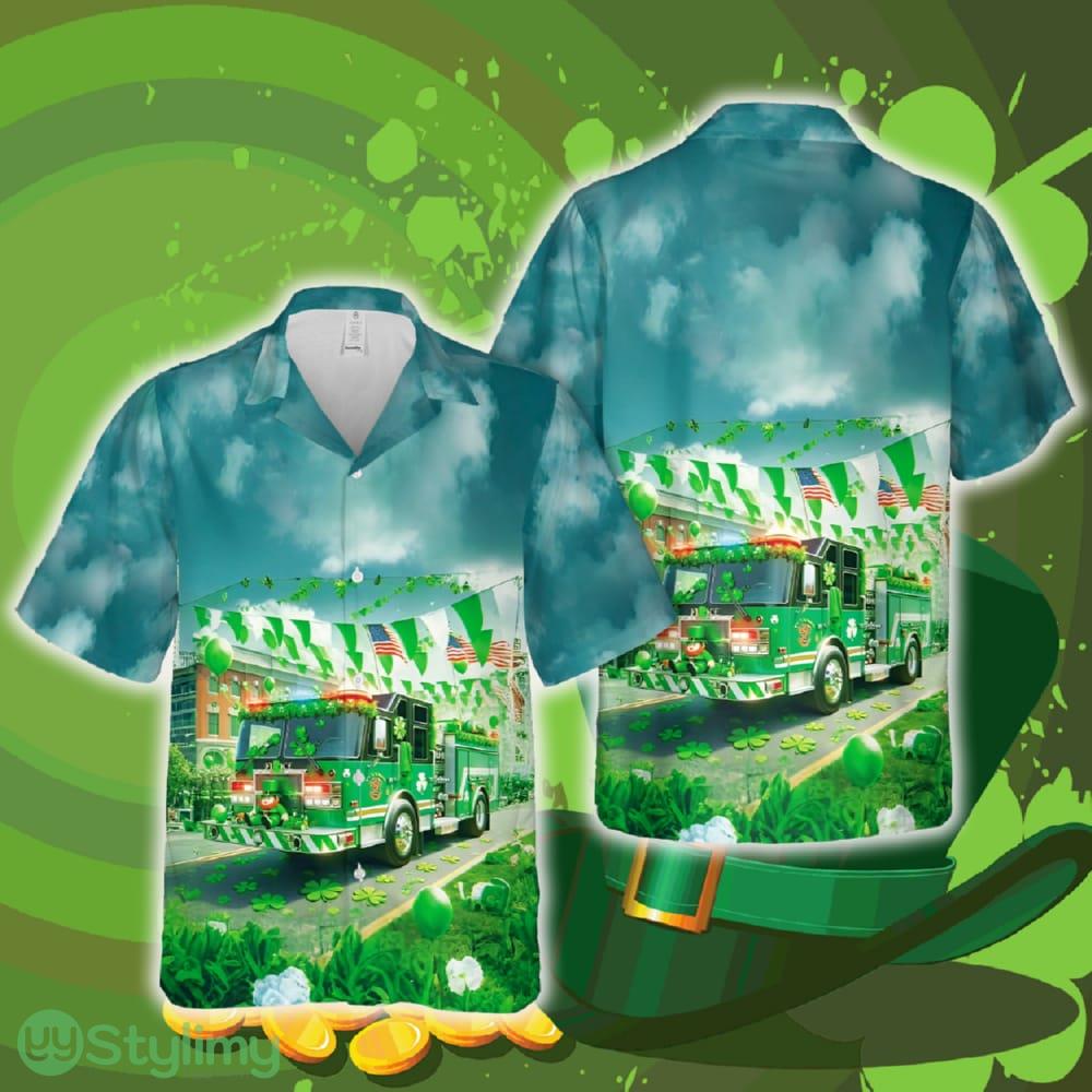 Fire Truck St Patrick's Day Hawaiian Shirt Summer Gift Ideas Beach Men Women 2 fire truck st patricks day hawaiian shirt summer gift ideas beach men women