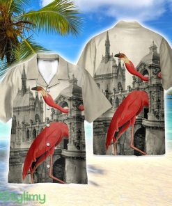 Flamingo Vintage British Style AOP Hawaiian Shirt Beach Lover Gift Men And Women Shirt Product Photo 1