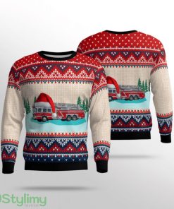 Georgia Columbus Fire And Ems Truck Ugly Christmas Sweater Product Photo 1