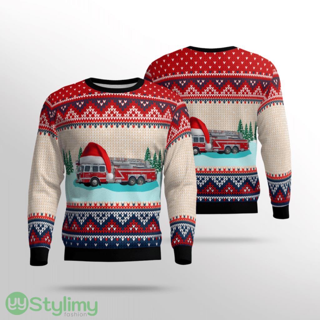 Georgia Columbus Fire And Ems Truck Ugly Christmas Sweater 3 Georgia Columbus Fire And Ems Truck Ugly Christmas Sweater Product Photo 1