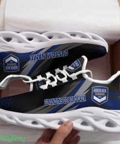 Girondins de Bordeaux Logo Custom Name Pattern 3D Max Soul Sneaker Shoes In Black - Girondins de Bordeaux Logo Custom Name Pattern 3D Max Soul Sneaker Shoes In Black_1