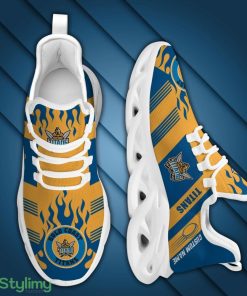 Gold Coast Titans Logo Custom Name Pattern 3D Max Soul Sneaker Shoes In Blue And Yellow - Gold Coast Titans Logo Custom Name Pattern 3D Max Soul Sneaker Shoes In Blue And Yellow_3