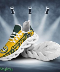 Green Bay Packers Helmet Logo Pattern Custom Name 3D Max Soul Sneaker Shoes - Green Bay Packers Helmet Logo Pattern Custom Name 3D Max Soul Sneaker Shoes_1