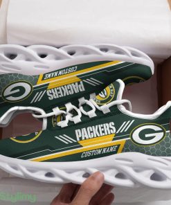 Green Bay Packers Logo Custom Name Pattern 3D Max Soul Sneaker Shoes In Dark Green - Green Bay Packers Logo Custom Name Pattern 3D Max Soul Sneaker Shoes In Dark Green_1