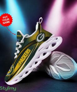 Green Bay Packers Logo Pattern Custom Name 3D Max Soul Sneaker Shoes In Green - Green Bay Packers Logo Pattern Custom Name 3D Max Soul Sneaker Shoes In Green_4