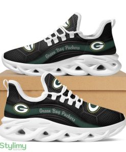 Green Bay Packers Logo Pattern Custom Name In Black 3D Max Soul Sneaker Shoes - Green Bay Packers Logo Pattern Custom Name In Black 3D Max Soul Sneaker Shoes_1