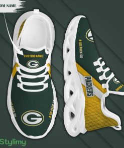 Green Bay Packers Pattern Custom Name 3D Max Soul Sneaker Shoes In Green And Yellow - Green Bay Packers Pattern Custom Name 3D Max Soul Sneaker Shoes In Green And Yellow_3